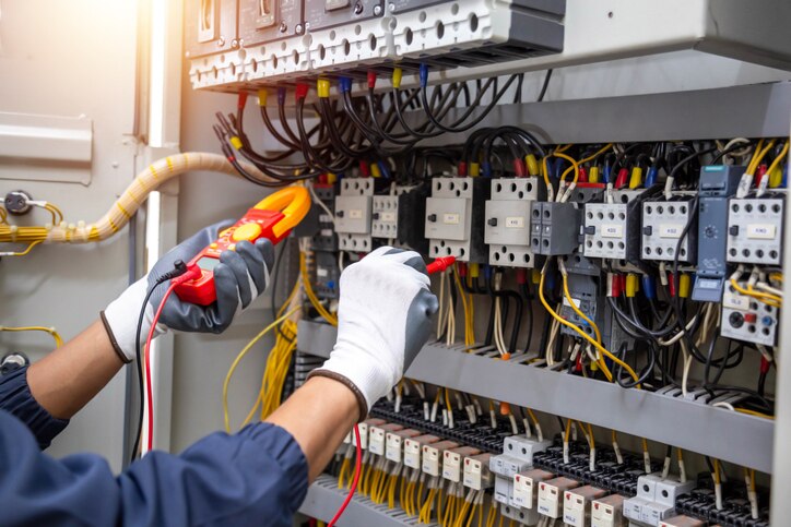 A man is working on commercial electric remodeling in San Jose, CA