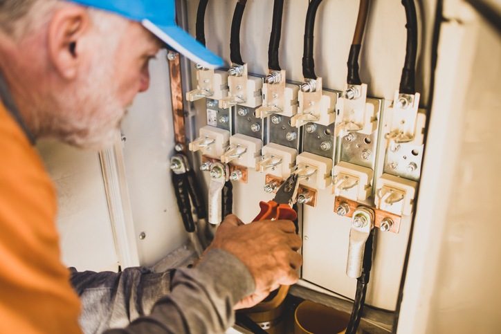 A man is repairing the surge in San Jose, CA